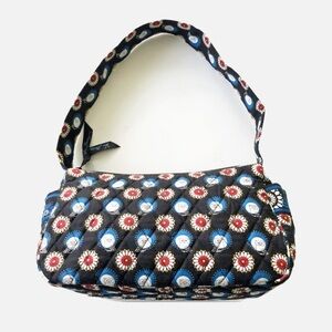 Vera Bradley Quilted Cotton Maggie Night Owl Shoulder Bag Top Zip Closure ⬛️🟦🟥